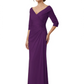 Elegant 3/4 Sleeve Mother of the Brides Dresses Mom Outfits Wedding Satin