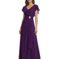Elegant Mother of the Groom Dress Cascading Ruffle Chiffon Formal Gown Rhinestone