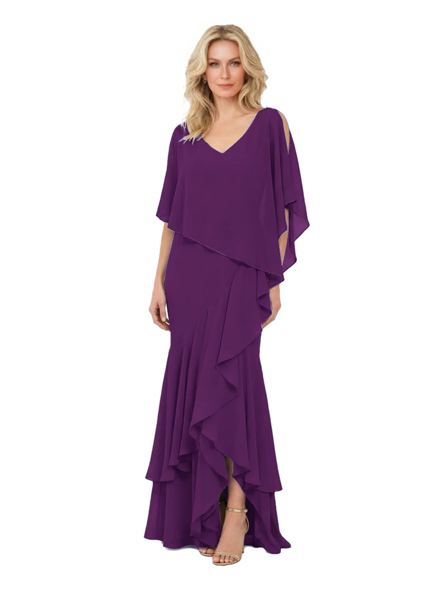 Chic Long A-Line Chiffon Mother of the Brides Dresses Sequin Mom Outfits