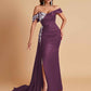 Elegant Soft Satin Mermaid Off Shoulder Floor-Length Mermaid Bridesmaid Dresses