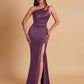 Sexy Soft Satin Mermaid One Shoulder Floor-Length Mermaid Bridesmaid Dresses