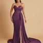 Sexy Soft Satin Mermaid V-neck Floor-Length Mermaid Bridesmaid Dresses