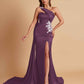 Elegant Soft Satin Sweetheart One Shoulder Side-Slit Mermaid Bridesmaid Dresses