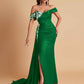 Elegant Soft Satin Mermaid Off Shoulder Floor-Length Mermaid Bridesmaid Dresses
