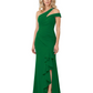 Modern Mother of Bride Dresses 2026 Asymmetric Neckline Ruffle Slit Gown
