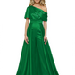 One Shoulder Mother of Bride jumpsuits Formal Gowns Floor Length Detachable Train