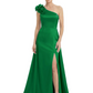 One Shoulder Mother of the Bride Dress with 3D Floral Detail Formal Dress A-Line Gowns with Slit