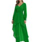 Luxury Black Formal Trousers Set High-Low Chiffon Top with Sparkling Beaded Detail