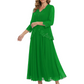 3/4 Sleeve Chiffon Mother of the Brides Dresses V-Neck Wedding Party Gowns
