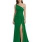 One Shoulder Mother of Bride Dress Ruffle Formal Gowns Mermaid Floor Length Train Slit