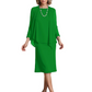 3 PCS Knee-Length Mother of Bride Dresses Prom Dress Evening Dress with Sheer Sleeves and Jacket