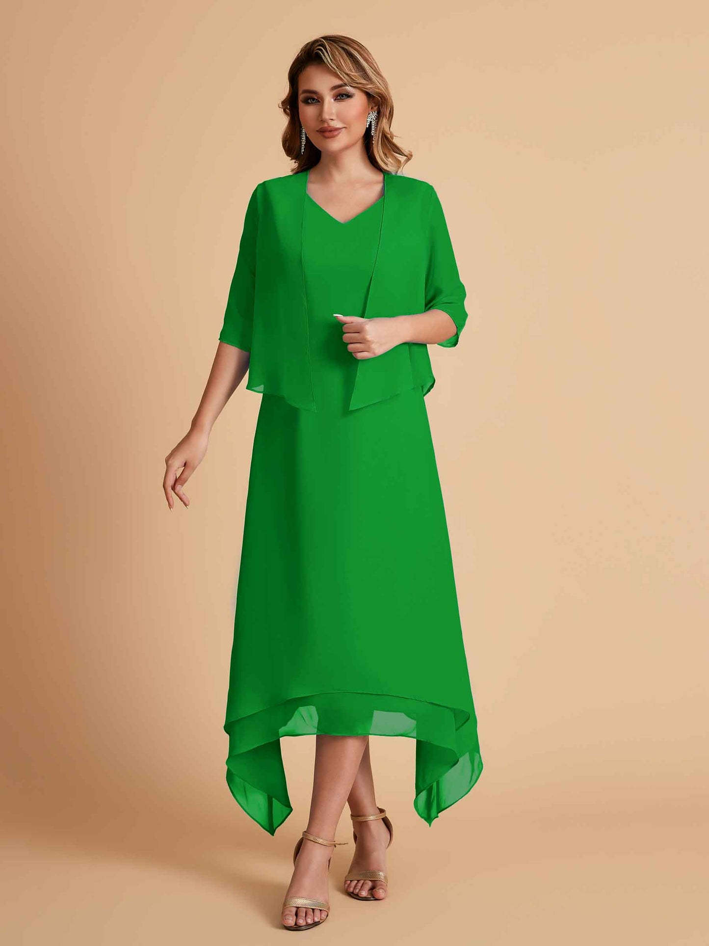 Elegant A-line Chiffon Short Sleeves Mother of the Brides Dresses Online