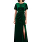 Slit Velvet Mother of The Bride Dresses Long Formal Bridesmaid Dresses For Mother