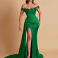 Sexy Soft Satin Sweetheart Off-the-shoulder Strapless Side-Slit Mermaid Bridesmaid Dresses