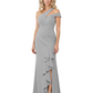 Modern Mother of Bride Dresses 2026 Asymmetric Neckline Ruffle Slit Gown