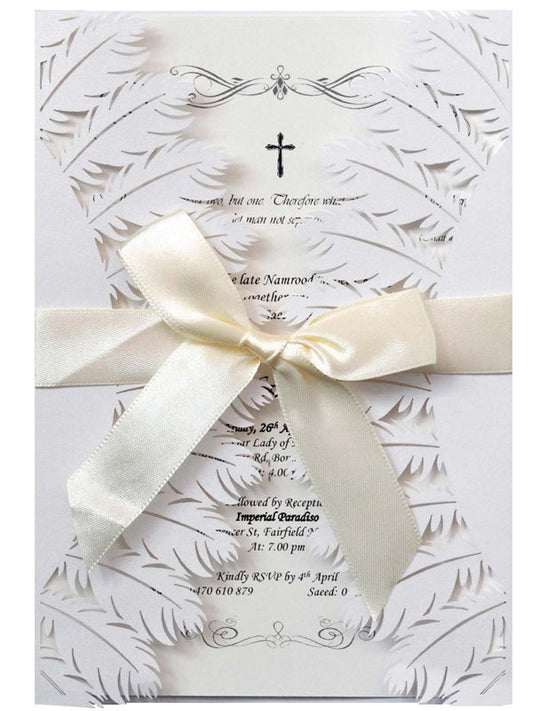 New Feather Wedding Party Invitation Letter, Hollow Out Greeting Card