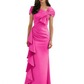 Elegant Mother of Bride Dress Formal Gowns Mermaid Ruffle Floor Length Asymmetric Neckline
