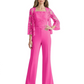 Mother of the Bride Jumpsuit with Lace Jacket 3/4 Sleeve Formal Pant Suit