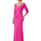 Elegant 3/4 Sleeve Mother of the Brides Dresses Mom Outfits Wedding Satin