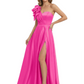 Elegant Mother of the Groom Dress A-Line Satin Formal Gown with High Slit Ruched Bodice