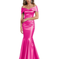 Luxury Emerald Formal Dress Off-the-Shoulder Satin Gown Trumpet Silhouette