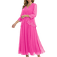 3/4 Sleeve Chiffon Mother of the Brides Dresses V-Neck Wedding Party Gowns
