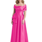 Formal Floor-Length Mother of the Bride Gown Sleeveless Satin Maxi Dress with Drape