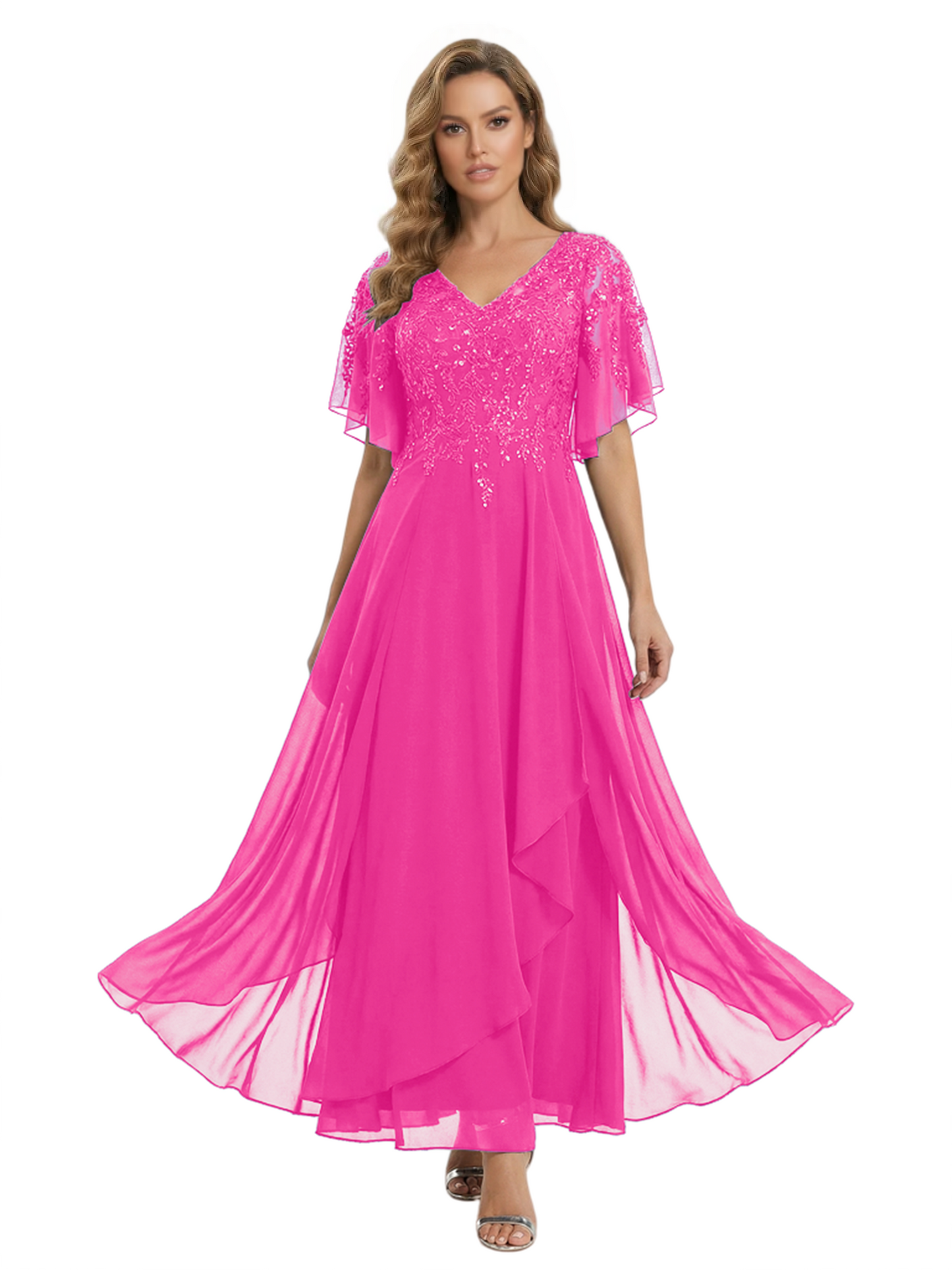 Bling Sequin Chiffon Mother of the Brides Dresses Wedding Party Gowns For Mom