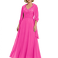 Luxury Formal Mother of Bride Dress Sparkling Sequin Top & Flowy Chiffon Skirt with Shawl