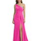 One Shoulder Mother of Bride Dress Ruffle Formal Gowns Mermaid Floor Length Train Slit