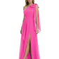 One-Shoulder Mother of the Bride Dress Chiffon Gown with Long Sash Detail
