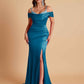 Elegant Soft Satin Mermaid Spaghetti Straps Floor-Length Mermaid Bridesmaid Dresses