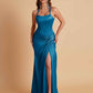 Gorgeous Square Criss Cross Soft Satin Side Slit Floor-Length Mermaid Bridesmaid Dresses