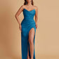 Sexy Soft Satin Mermaid V-neck Side Slit Floor-Length Bridesmaid Dresses Online