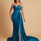 Sexy Soft Satin Mermaid V-neck Floor-Length Mermaid Bridesmaid Dresses