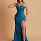Elegant Soft Satin Mermaid V-neck Side Slit Floor-Length Bridesmaid Dresses Online