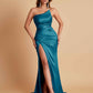 Gorgeous Strapless Soft Satin Side Slit Floor-Length Mermaid Bridesmaid Dresses