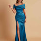 Elegant Soft Satin Off-the-shoulder Side-Slit Mermaid Bridesmaid Dresses