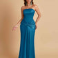 Sexy Soft Satin Mermaid Strapless Floor-Length Mermaid Bridesmaid Dresses