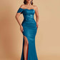 Sexy Soft Satin Mermaid One Shoulder Floor-Length Mermaid Bridesmaid Dresses