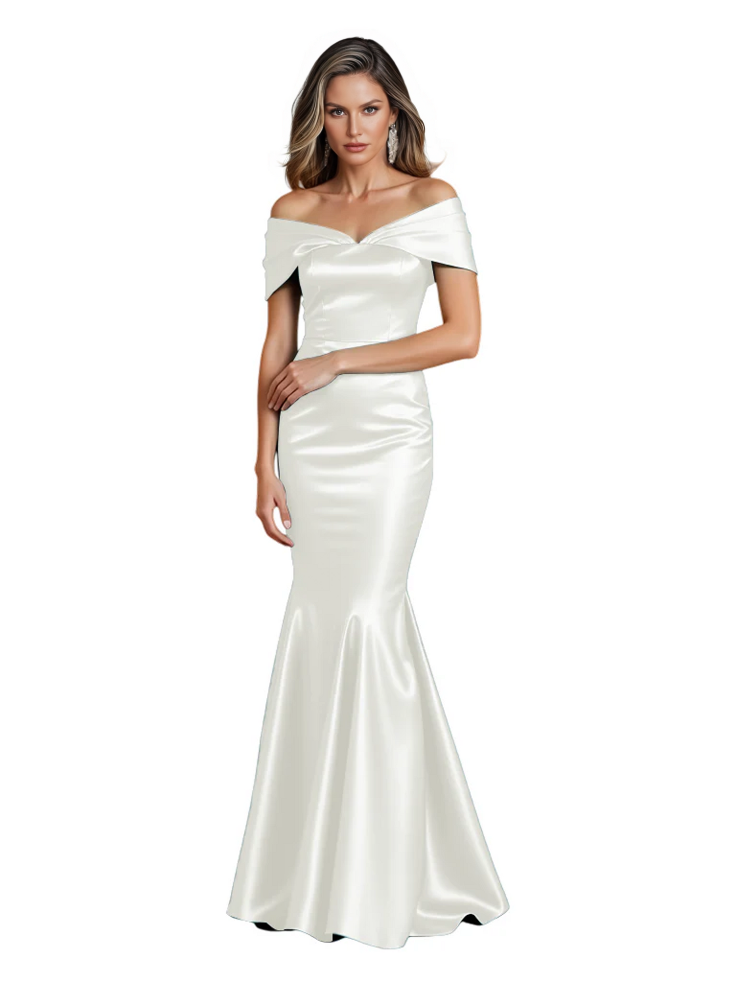 Luxury Emerald Formal Dress Off-the-Shoulder Satin Gown Trumpet Silhouette