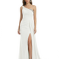 One Shoulder Mother of Bride Dress Ruffle Formal Gowns Mermaid Floor Length Train Slit