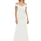 Off Shoulder Mother of the Bride Dress Beaded Waist Satin Gown Portrait Neckline