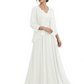 Plus Size A-line Chiffon 3/4 Sleeves Mother of the Brides Dresses Long Jacket Dress