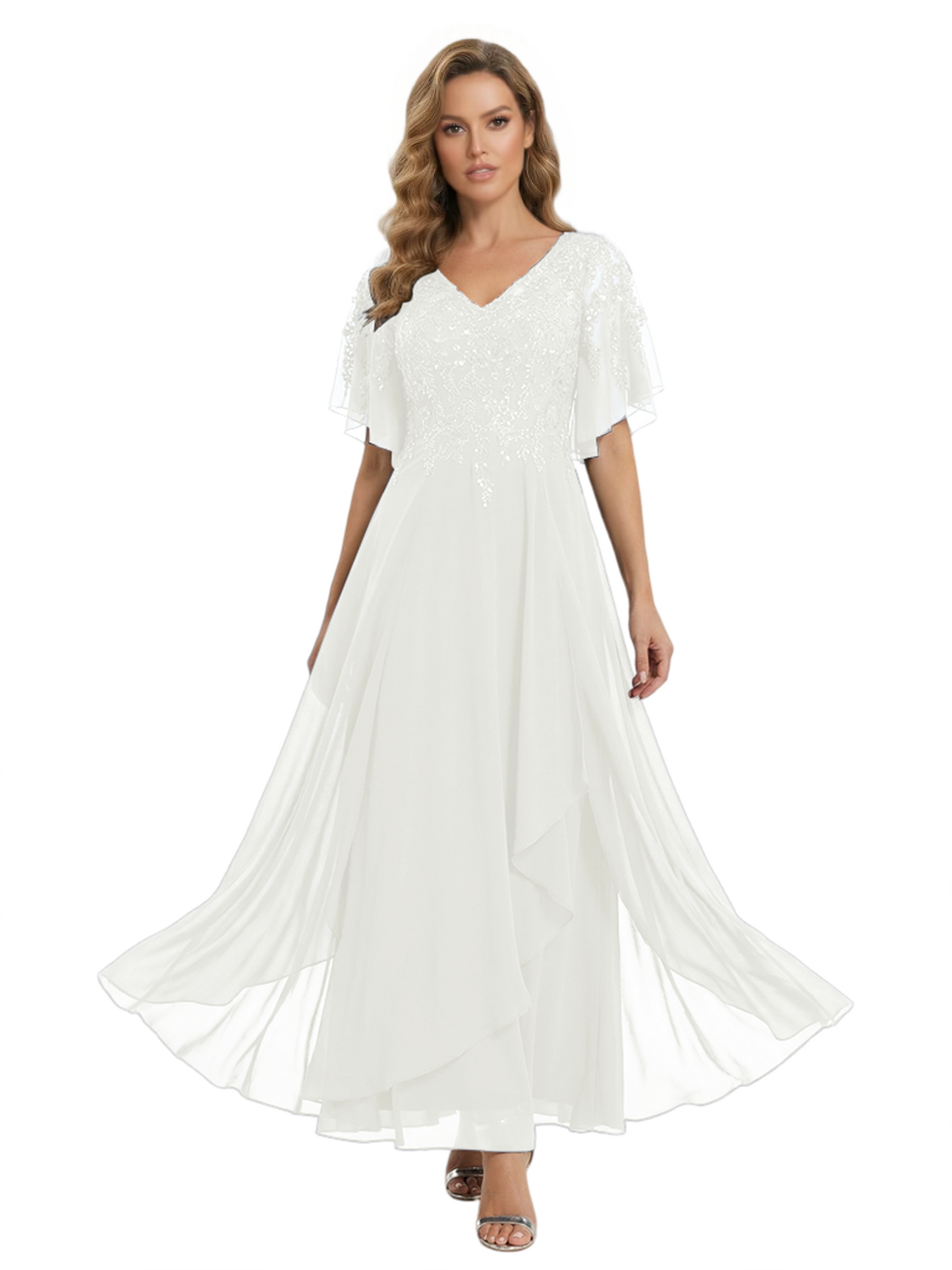 Bling Sequin Chiffon Mother of the Brides Dresses Wedding Party Gowns For Mom