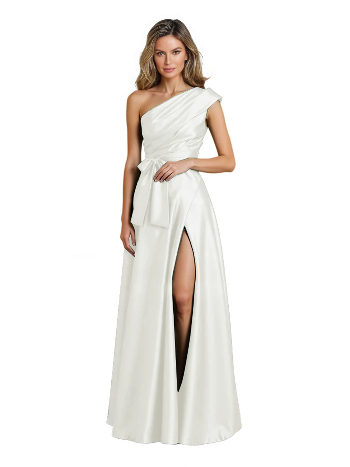Wedding Mother of the Bride Dress One Shoulder and High Slit Formal Dresses