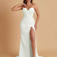 Elegant Soft Satin Mermaid V-neck Side Slit Floor-Length Bridesmaid Dresses Online