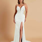 Sexy Soft Satin V-neck Spaghetti Strap Side-Slit Mermaid Bridesmaid Dresses