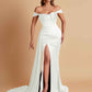 Sexy Soft Satin Sweetheart Off-the-shoulder Strapless Side-Slit Mermaid Bridesmaid Dresses