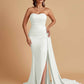 Simple Soft Satin Mermaid Strapless Floor-Length Mermaid Bridesmaid Dresses